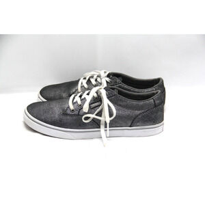 VANS Shoes Womens Size 7.5 Gray Silver Metallic Glitter Sneakers Skate Casual